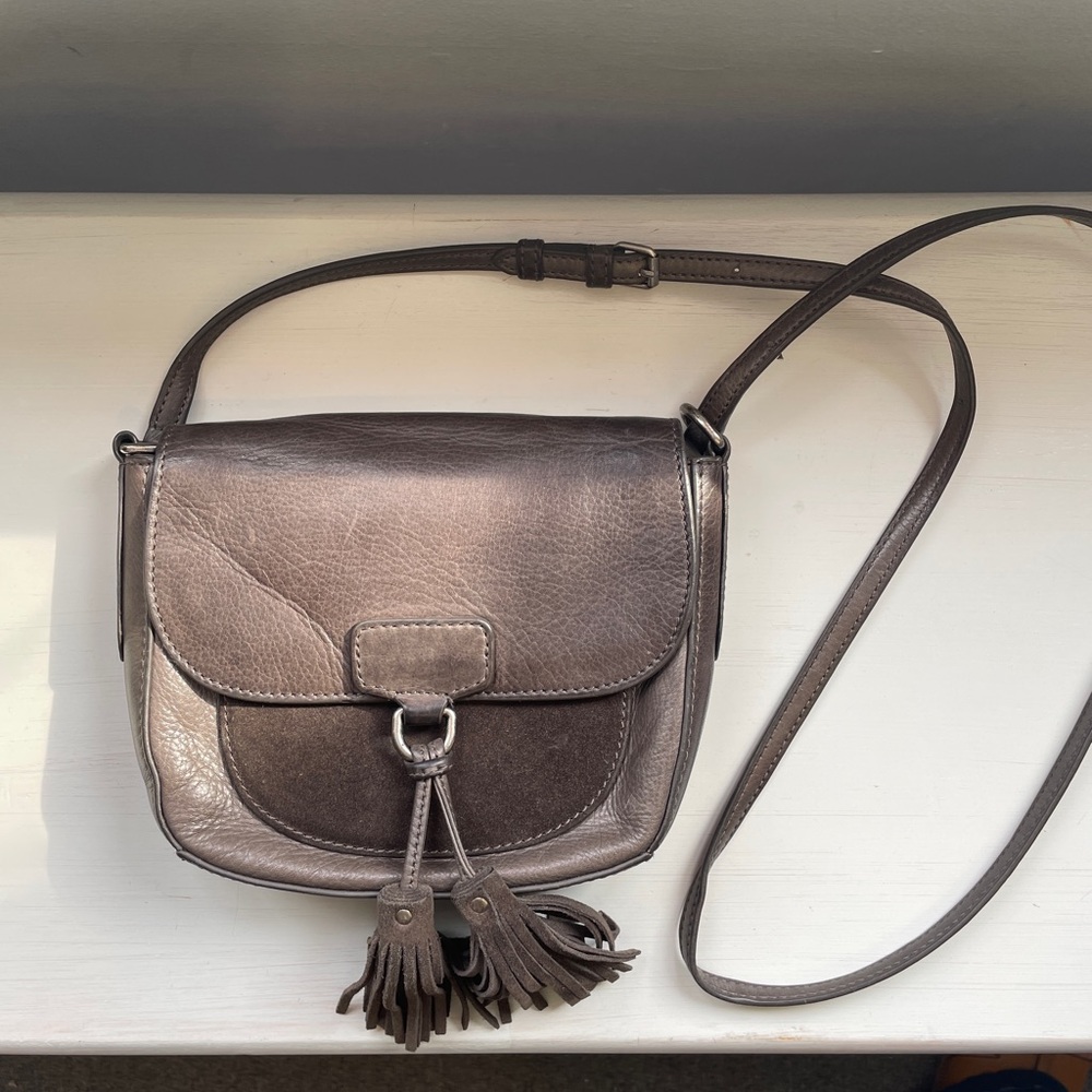 ‼️SOLD‼️Frye Gray Clara Leather Crossbody Bag